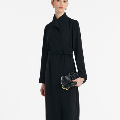 Triacetate Women Trench Coat With Belt