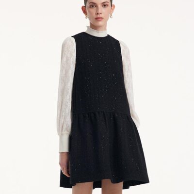 Round Neck Sequins Vest Dress