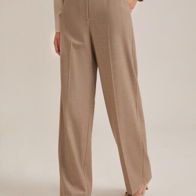 Worsted Wool Wide Leg Women Pants