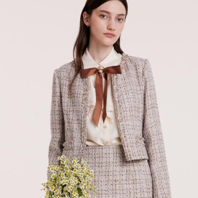 Knitted Tweed Short Jacket