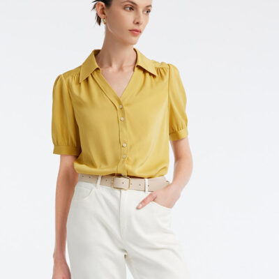 22 Momme Stretch Silk Woven Women Shirt