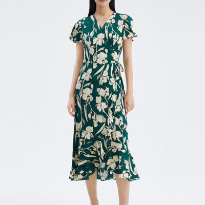 19 Momme Printed Silk Maxi Dress