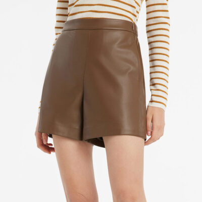 Eco-Friendly Leather A-Line Women Shorts