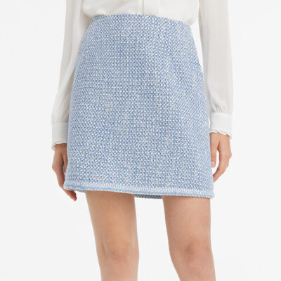 Blue A-Line Women Skirts With Pockets