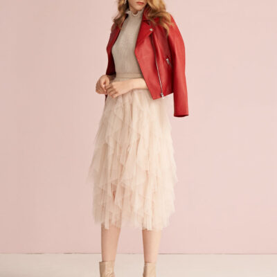 Sheepskin Lapel Crop Women Jacket For Dresses