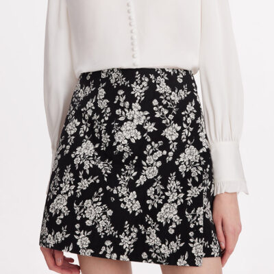 Camellia Jacquard A-Line Women Mini Skort