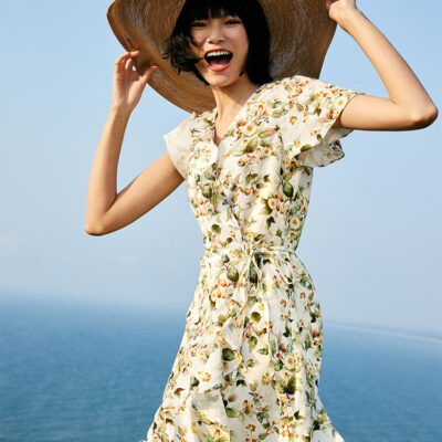 One-piece Floral Tea Break Mini Dress