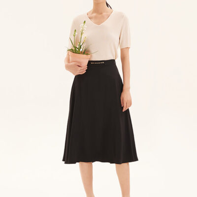 Black A-Line Triacetate Skirt