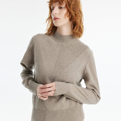 Cashmere Mock Neck Women Pullover Sweater