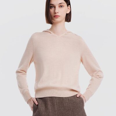 Seamless Hooded Wool Sweater