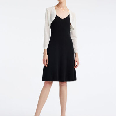 Mulberry Silk Slim Dress And Cardigan Two-Piece Set