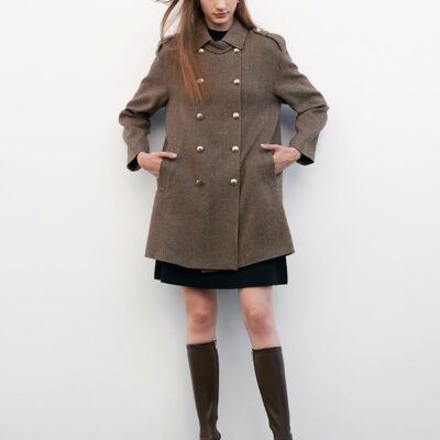 Machine Washable Wool Double-Breasted Women Coat