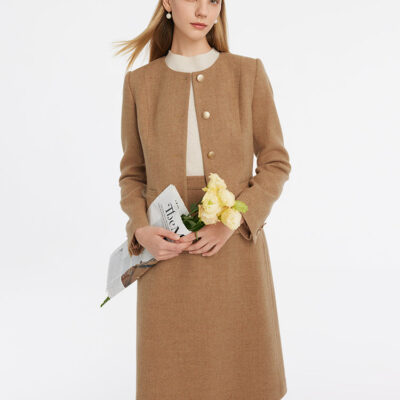 Washable Wool Vintage Jacket And Skirt Two-Piece Suit