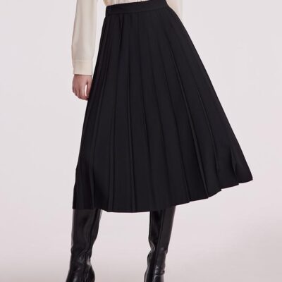 Waist-slimming Pleated Stretch Skirt