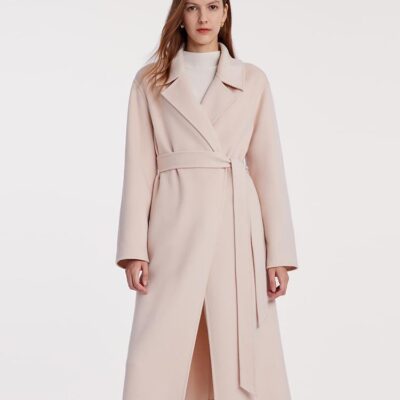 Pure Cashmere Double-Faced Women Coat With Belt