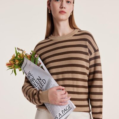 Machine Washable Wool Stripe Women Sweater