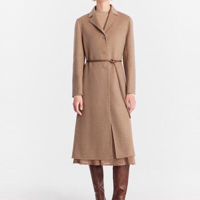 Brown Cashmere Slim-Fit Overcoat