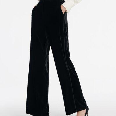 Silk Blend Straight Women Velvet Pants