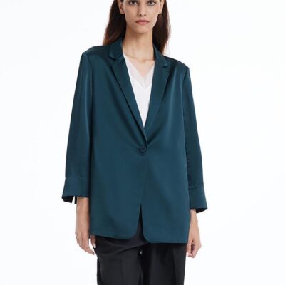 One Button Triacetate Women Blazer