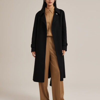 Black Double Face Cashmere Long Women Coat