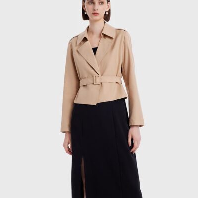 Women Trench Coat And Vest Dress Two-Piece Suit