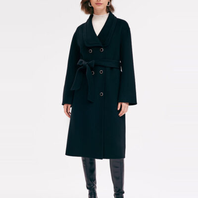 Tencel Woolen Lapel Women Coat