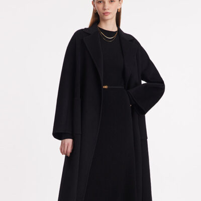 Wool And Cashmere Wrapped Bathrobe-Style Women Coat