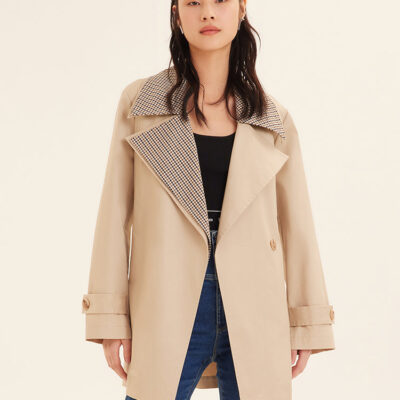 Oversized Short Women Trench Coat