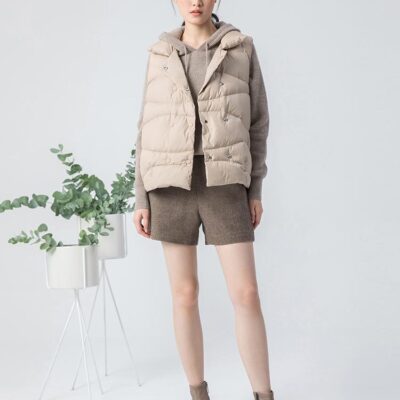 Double-Breasted Goose Down Garment Women Vest