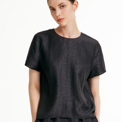 Xiang Yun Silk Short Sleeve Woven T-shirt