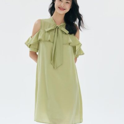 Blazer Lapel Off Shoulder Midi Dress