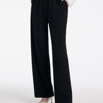 Black Straight Full Length Pants