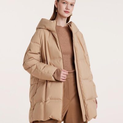 Cocoon Shape Oversized Mid-Length Goose Down Garment