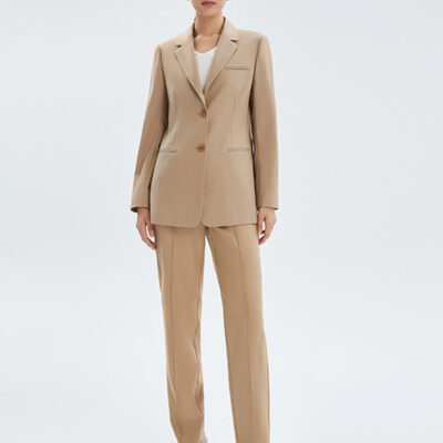 Mid-Length Worsted Wool Blazer