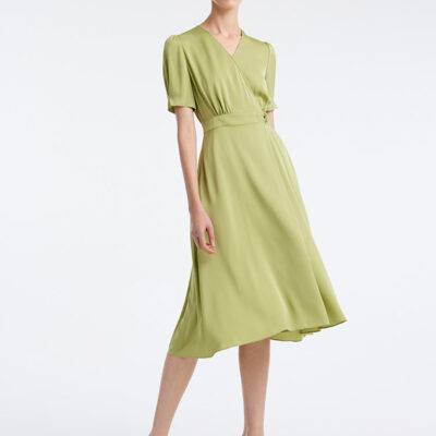 22 Momme V-Neck A-Line Midi Dress