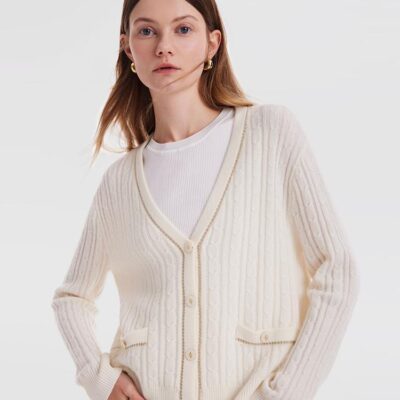 Off White Woolen Lady Cardigan