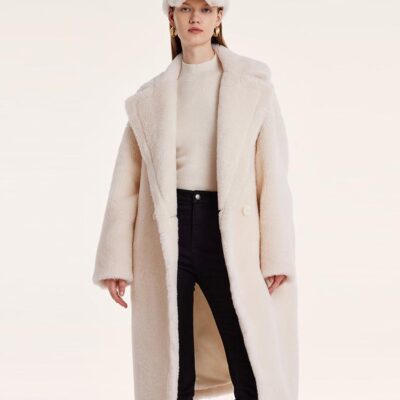 Teddy Lamb Wool Lapel Oversized Coat